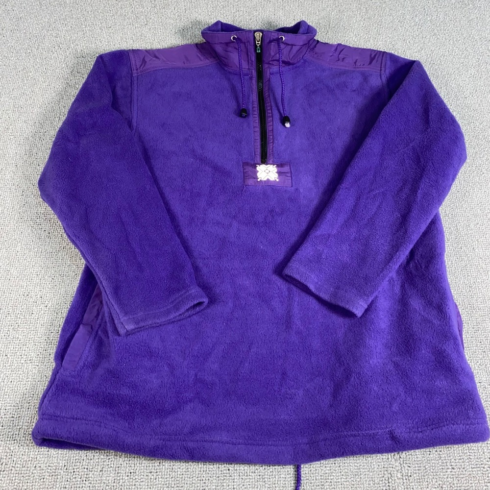 VTG Sigrid Olsen Sport Fleece Pullover Womens Small Purple Quarter Zip Athletic
